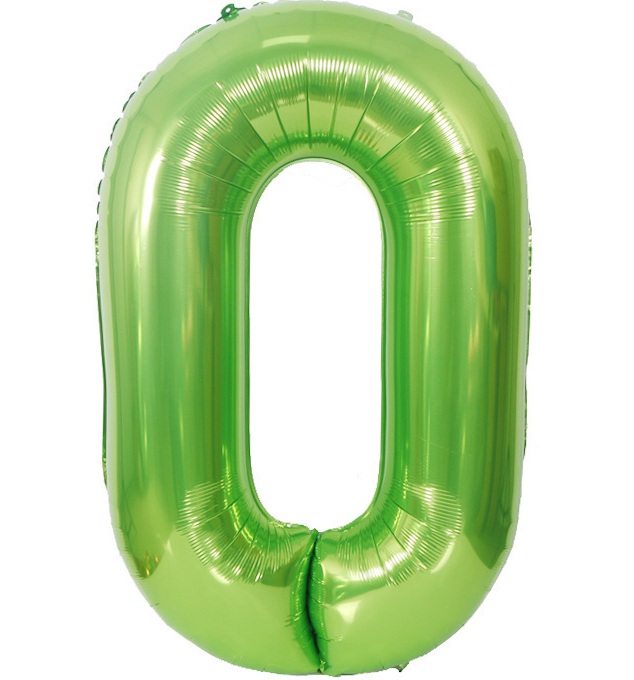 BALON FOLIOWY CYFRA 0 ZIELONA 100cm