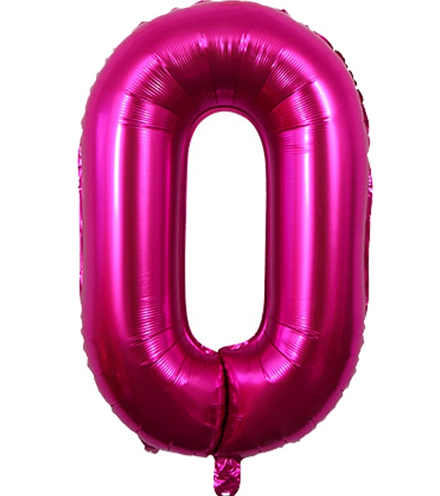 BALON FOLIOWY CYFRA 0 RÓŻOWA 100cm
