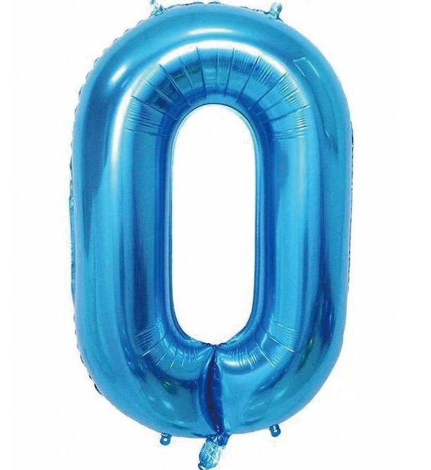 BALON FOLIOWY CYFRA 0 NIEBIESKA 100cm