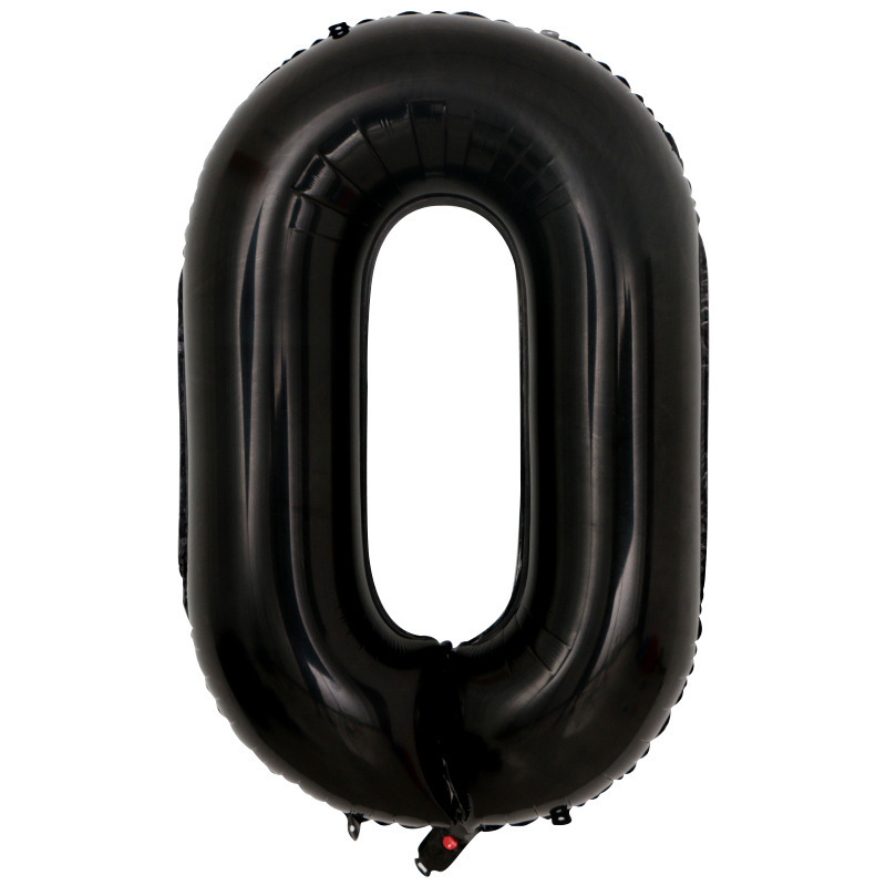 BALON FOLIOWY CYFRA 0 CZARNA 100cm