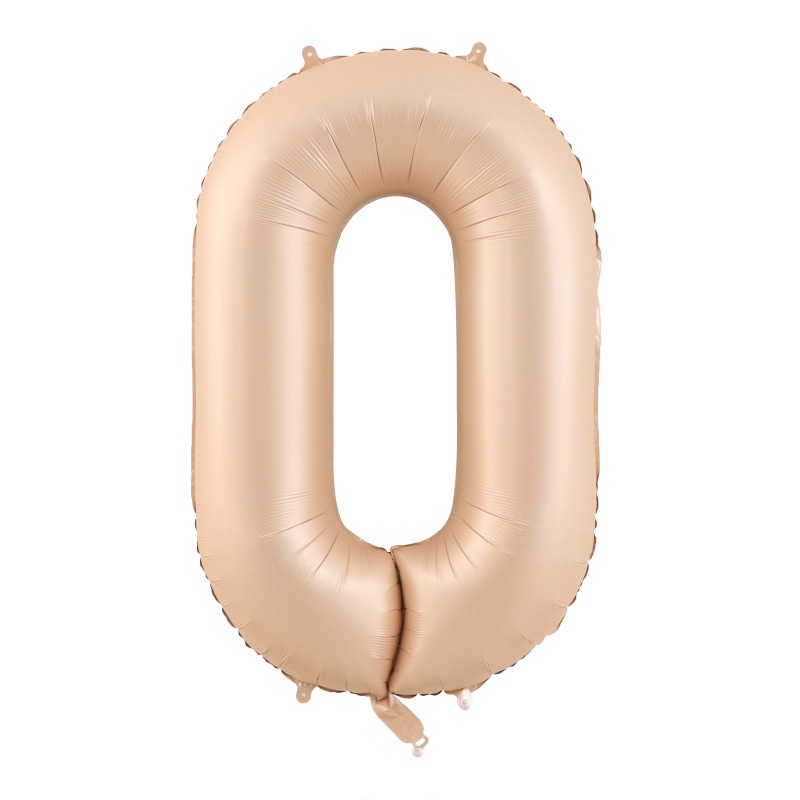 BALON FOLIOWY CYFRA 0 BEŻOWA 100cm