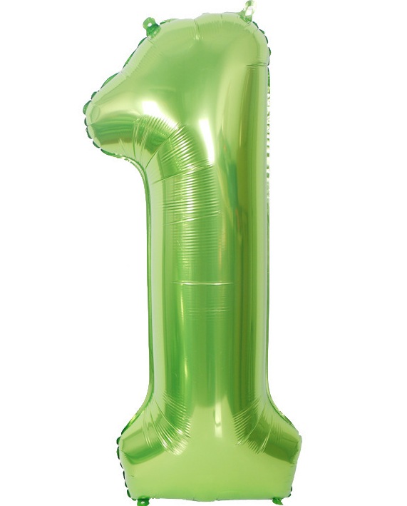 BALON FOLIOWY CYFRA 1 ZIELONA 100cm