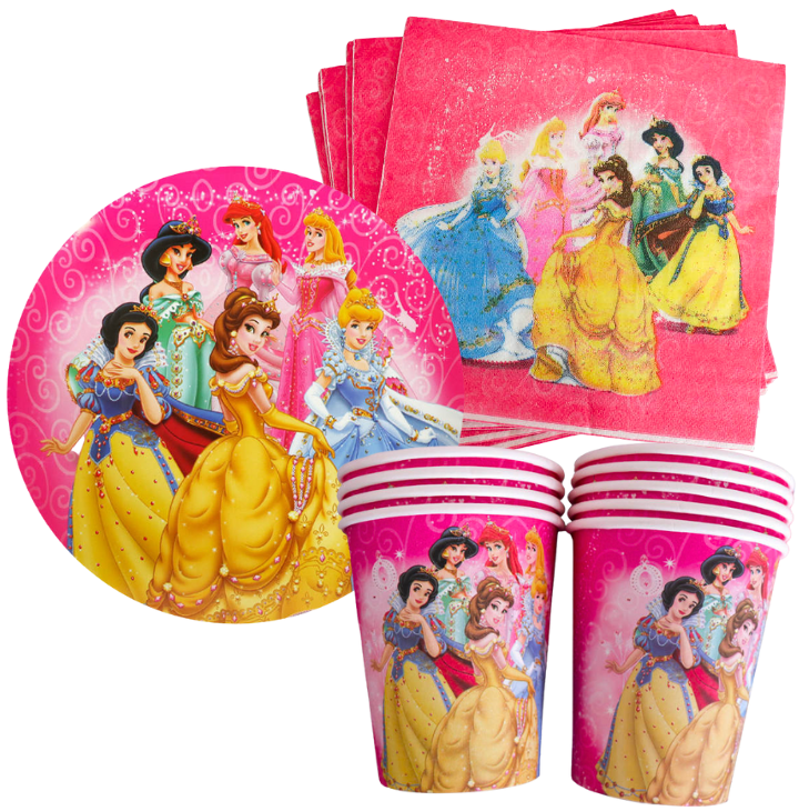 Kubki talerzyki serwetki Księżniczki Disney Princess zestaw 40el. urodziny