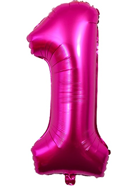 BALON FOLIOWY CYFRA 1 RÓŻOWA 100cm