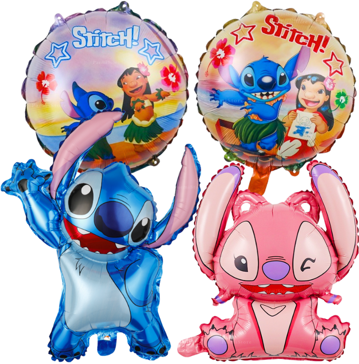 Balony foliowe Lilo & Stitch Sticz Angel zestaw 4szt. urodziny