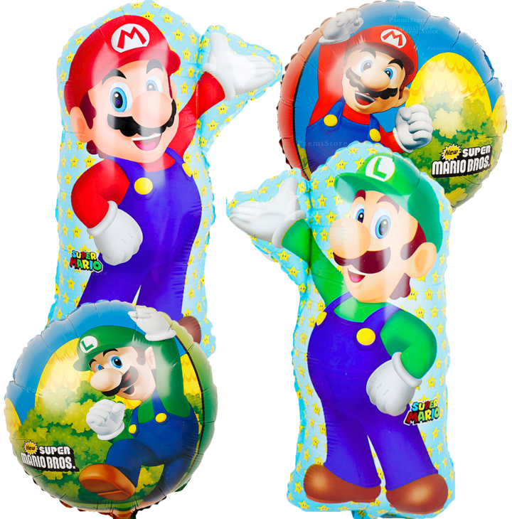 Balony foliowe Mario Luigi zestaw 4szt.