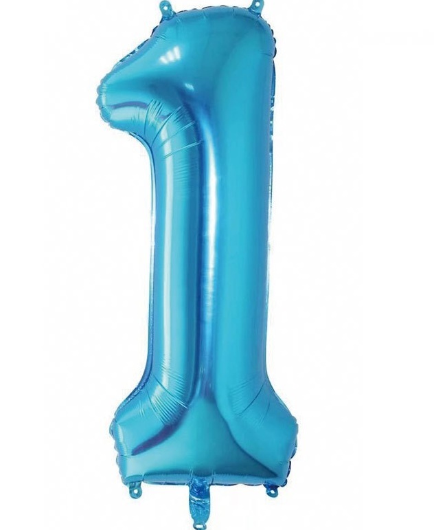 BALON FOLIOWY CYFRA 1 NIEBIESKA 100cm