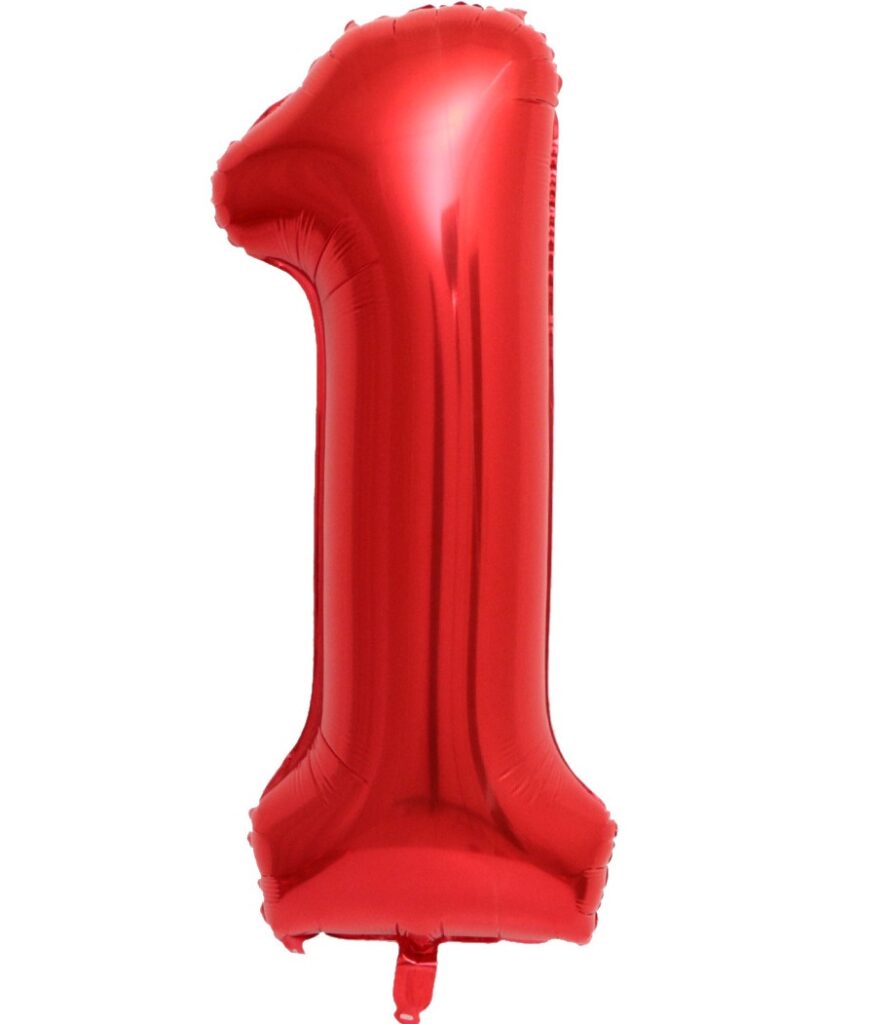 BALON FOLIOWY CYFRA 1 CZERWONA 100cm