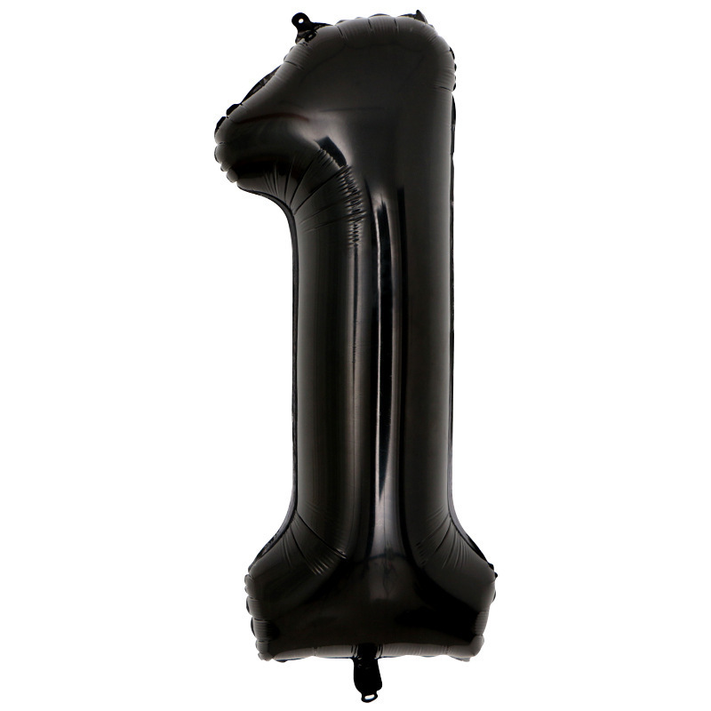 BALON FOLIOWY CYFRA 1 CZARNA 100cm