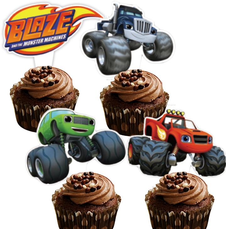 Toppery pikery Blaze i Mega Maszyny 24szt. auta monster truck