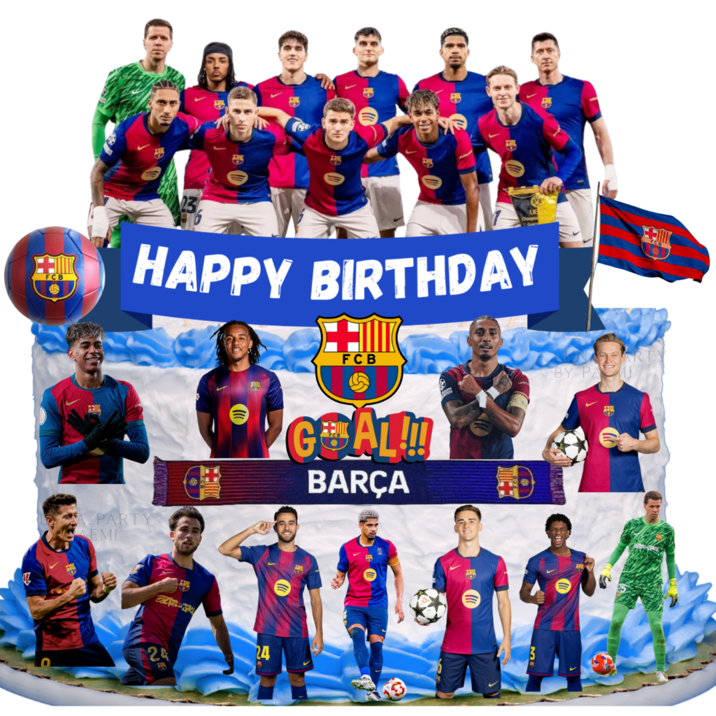 Opłatek na tort FC Barcelona 17el. piłka nożna FCB