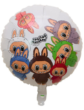 Balon foliowy Labubu monster 45cm okrągły dwustronny