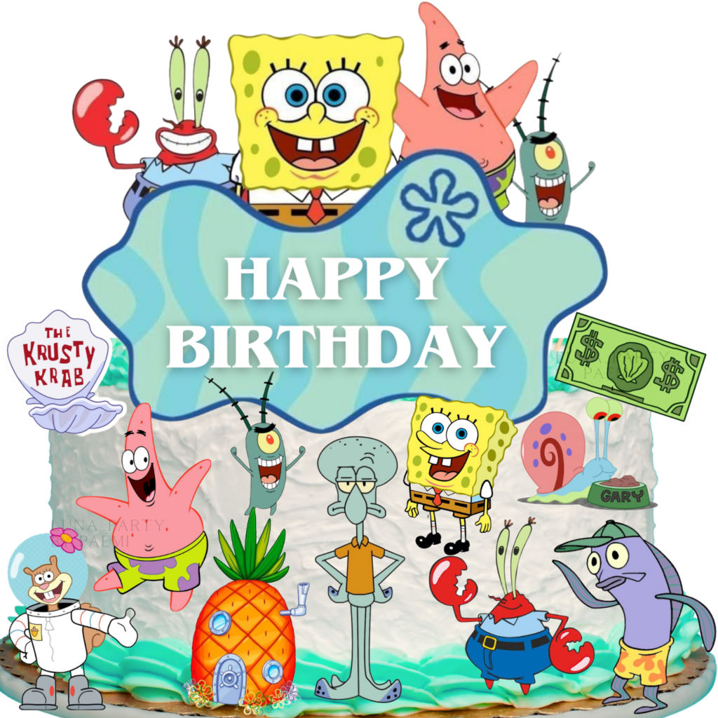 Opłatek na tort Spongebob 12el. Squarepants Kanciastoporty Patryk