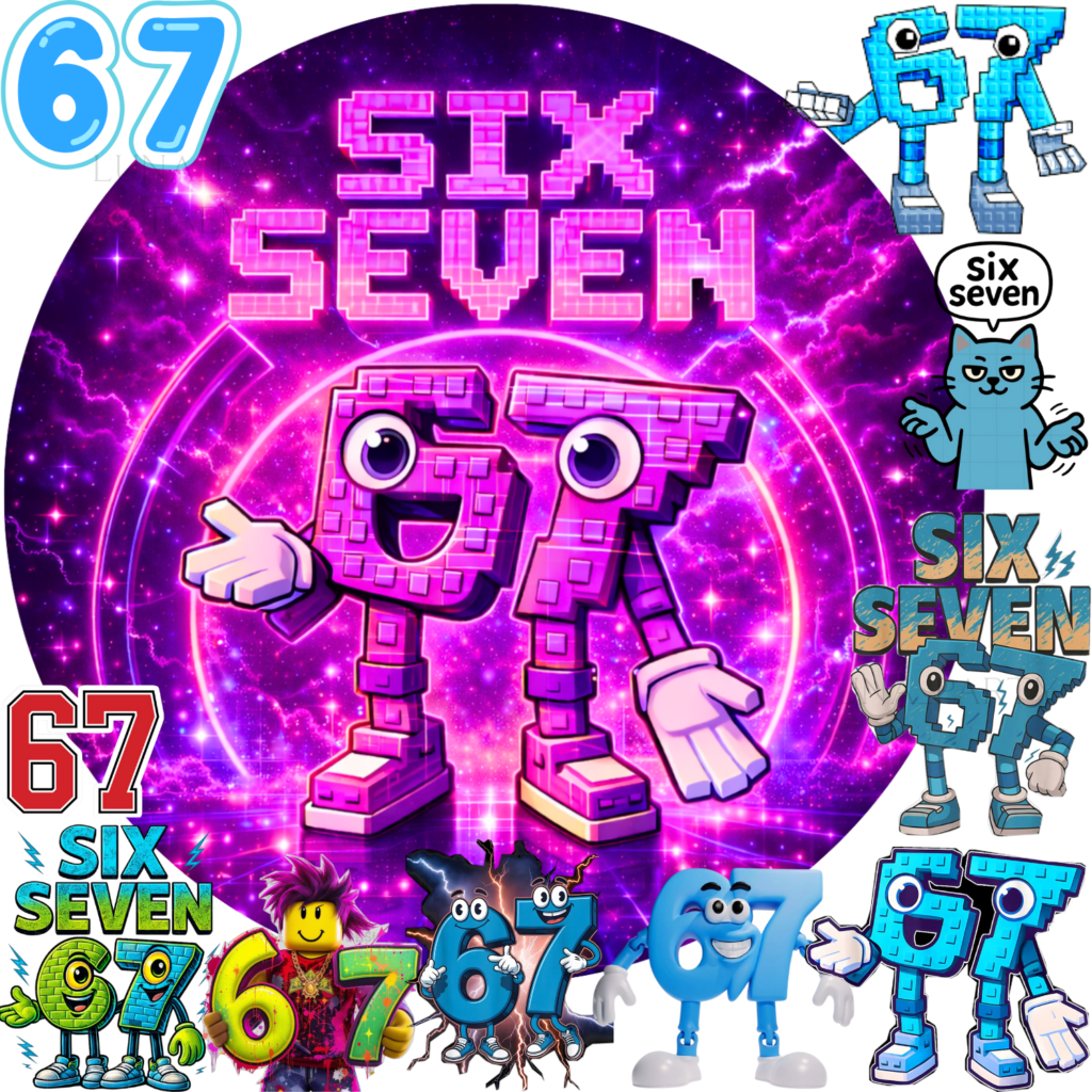 Opłatek na tort 67 Six Seven Brainrot 12el.