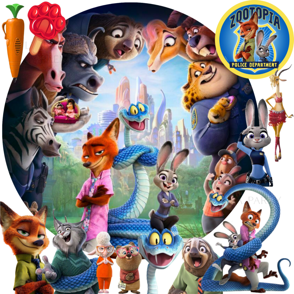 Opłatek na tort Zwierzogród Zootopia 13el.