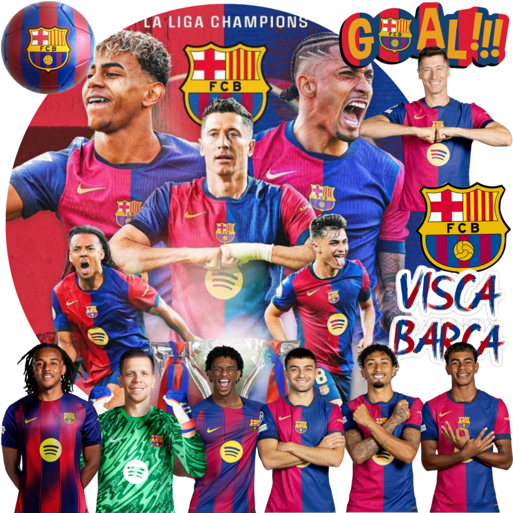 Opłatek na tort FC Barcelona 12el. piłka nożna FCB