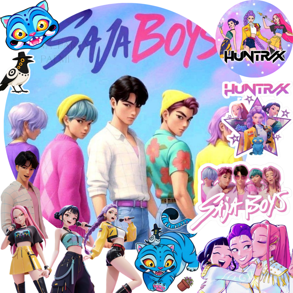 Opłatek na tort K-Pop Demon Hunters Saja Boys 12el. Huntrix