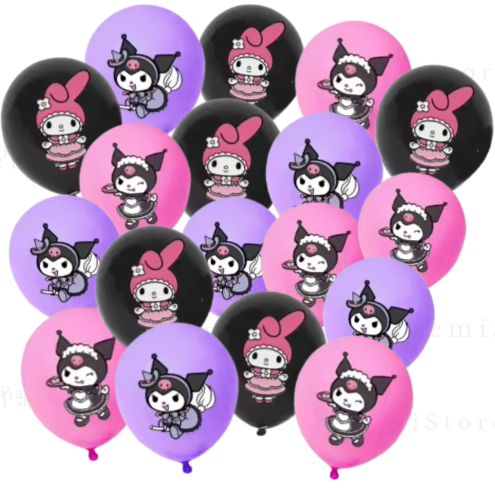Balony lateksowe Kuromi zestaw 18szt. Sanrio