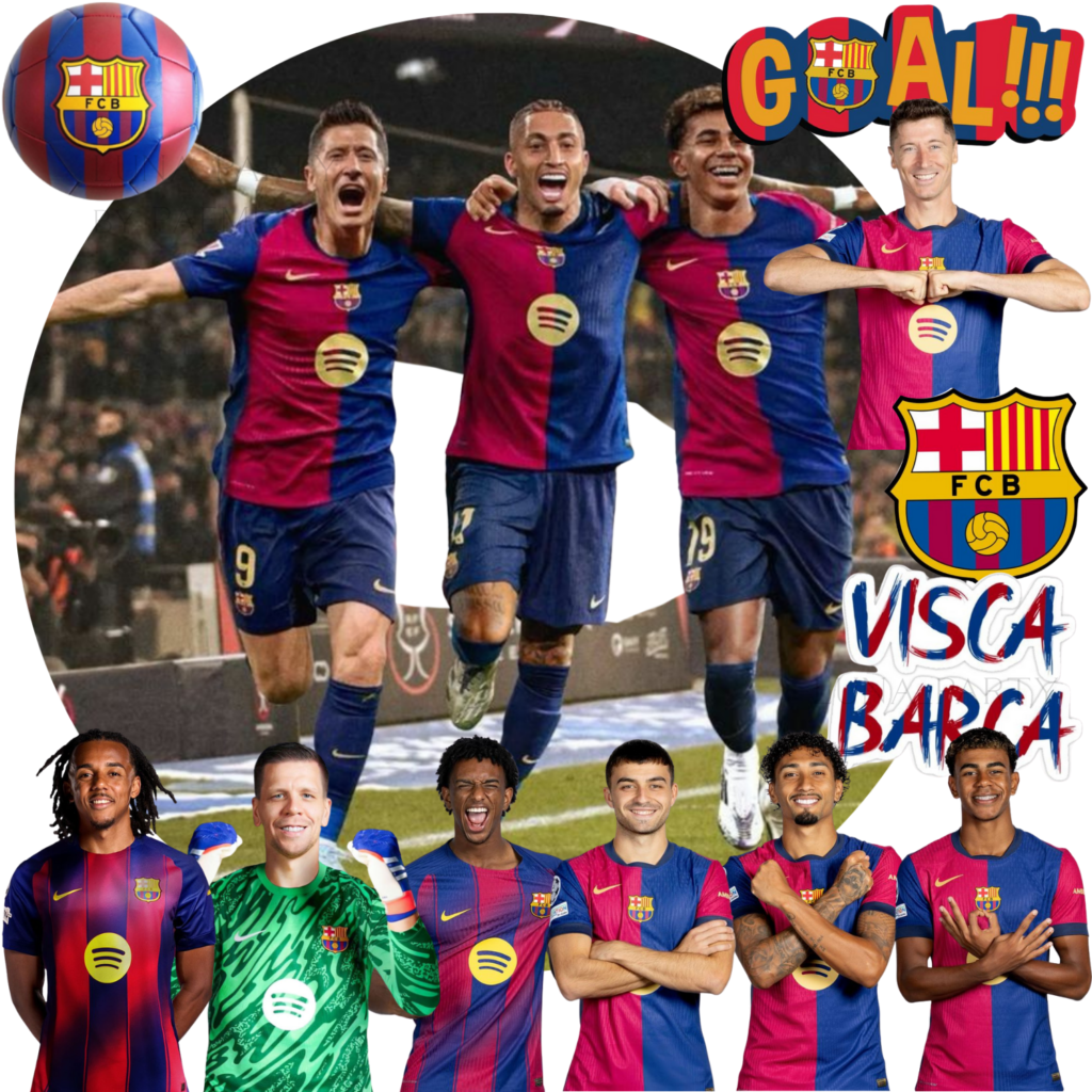 Opłatek na tort FC Barcelona 12el. piłka nożna FCB