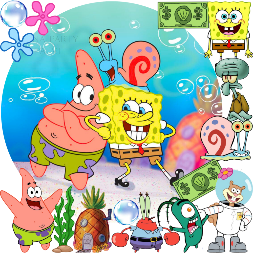 Opłatek na tort Spongebob 16el. Squarepants Kanciastoporty Patryk