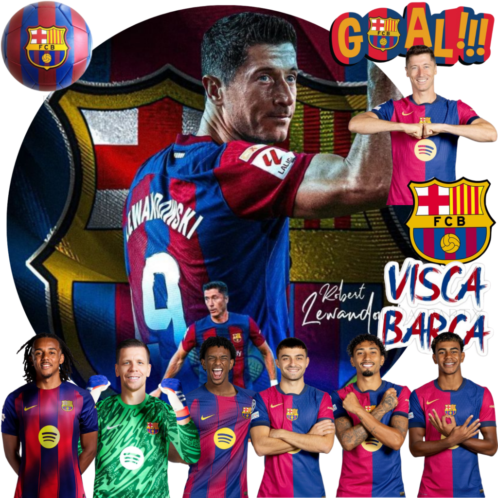 Opłatek na tort FC Barcelona 12el. piłka nożna FCB