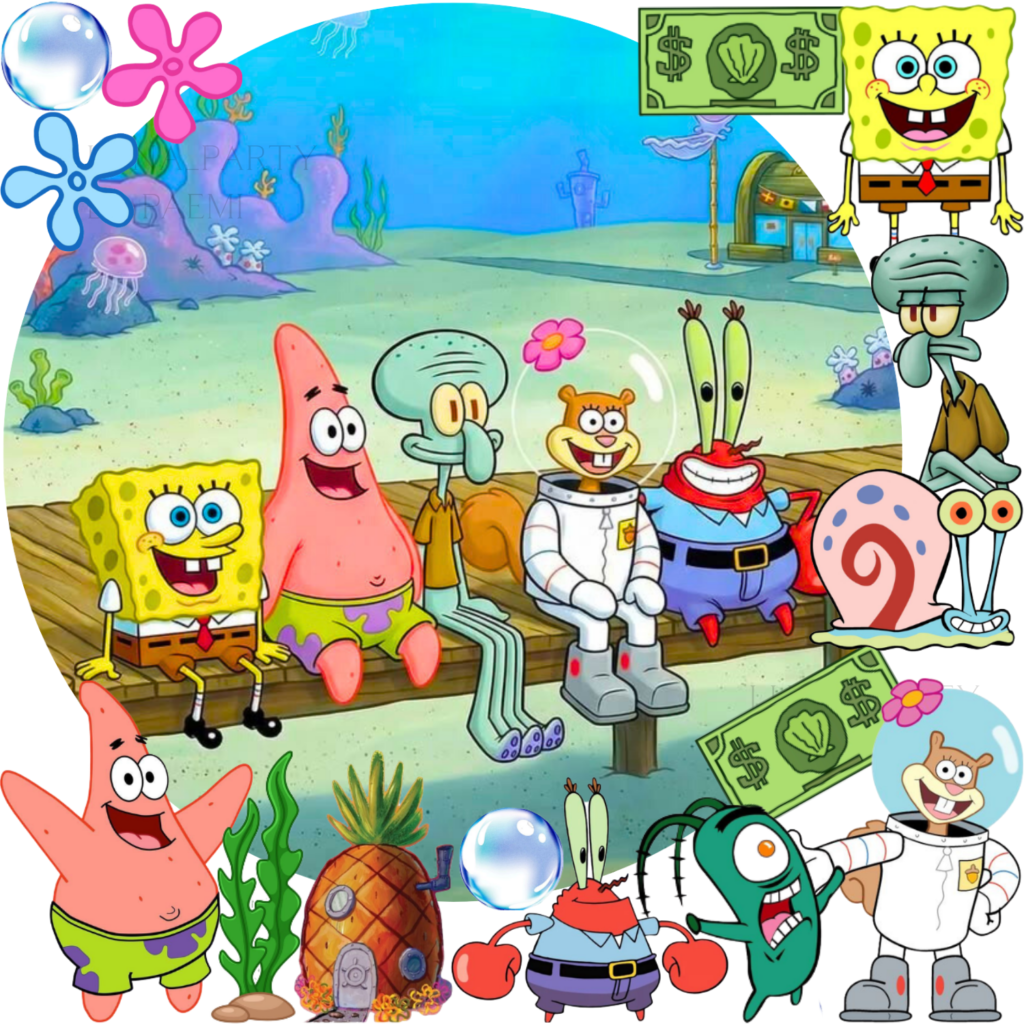 Opłatek na tort Spongebob 16el. Squarepants Kanciastoporty Patryk