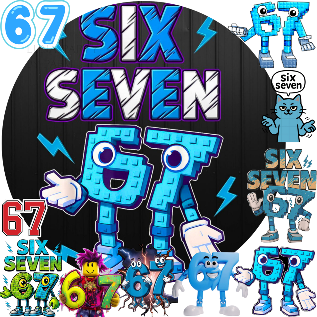 Opłatek na tort 67 Six Seven Brainrot 12el.