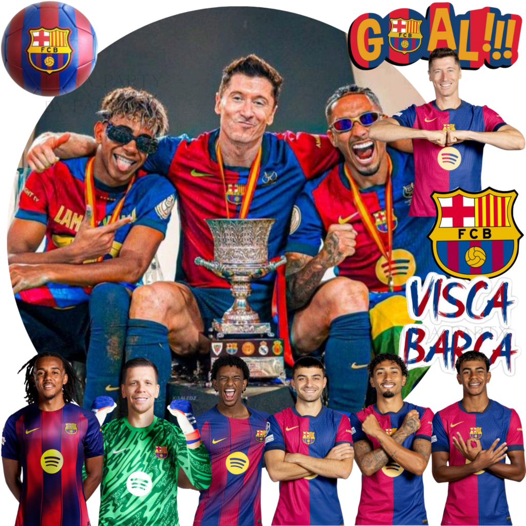 Opłatek na tort FC Barcelona 12el. piłka nożna FCB