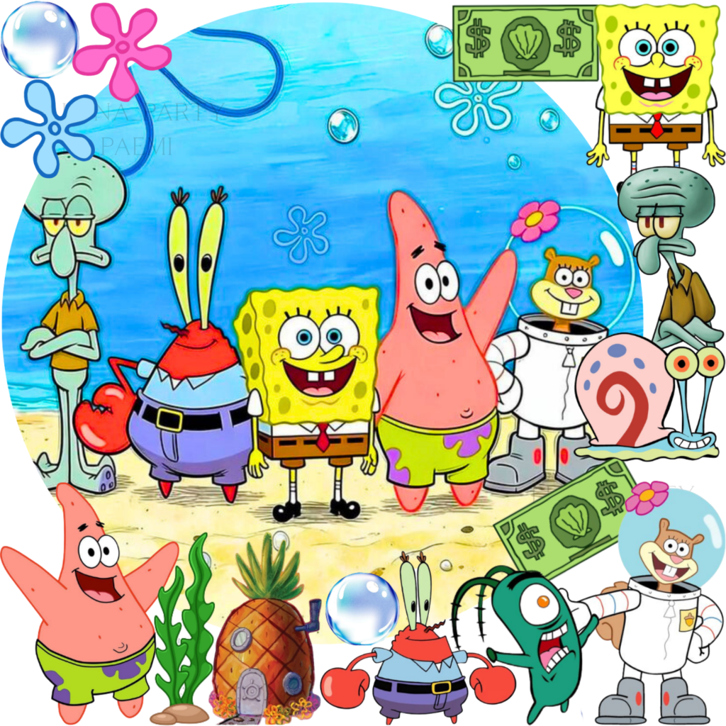Opłatek na tort Spongebob 16el. Squarepants Kanciastoporty Patryk