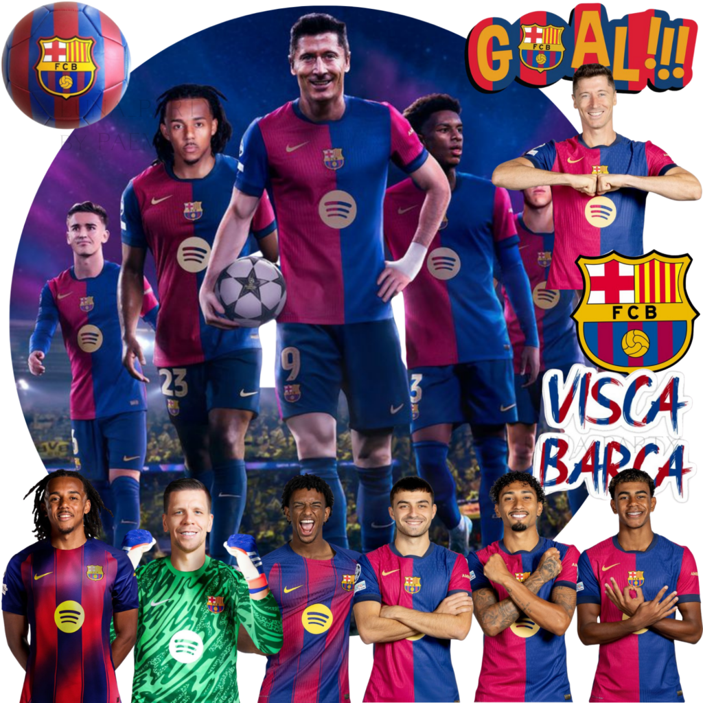 Opłatek na tort FC Barcelona 12el. piłka nożna FCB