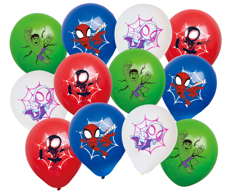Balony lateksowe Spidey i superkumple Avengers Marvel Spiderman Hulk – zestaw 12 szt.