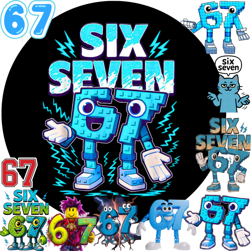 Opłatek na tort 67 Six Seven Brainrot 12el.
