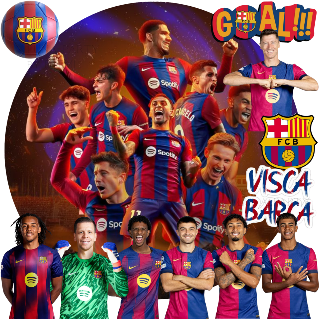 Opłatek na tort FC Barcelona 12el. piłka nożna FCB
