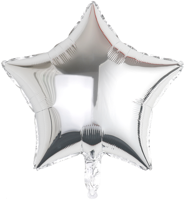 Balon foliowy gwiazda srebrna 45cm