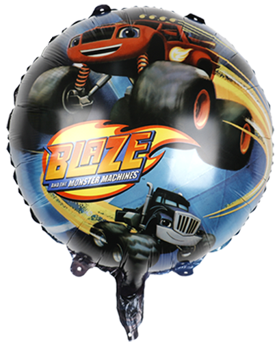 Balon foliowy Blaze i Mega Maszyny 45cm okrągły dwustronny auta monster truck