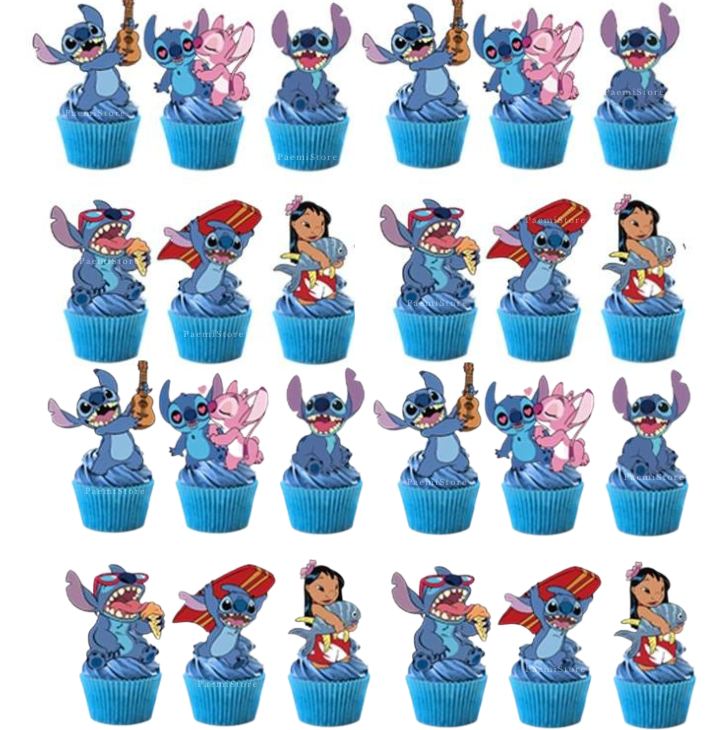 Toppery pikery Lilo & Stitch Sticz 24szt. na tort babeczki muffinki