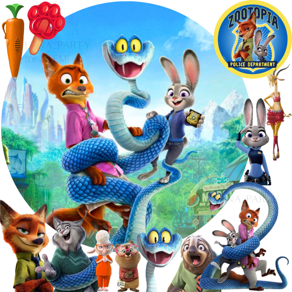 Opłatek na tort Zwierzogród Zootopia 13el.