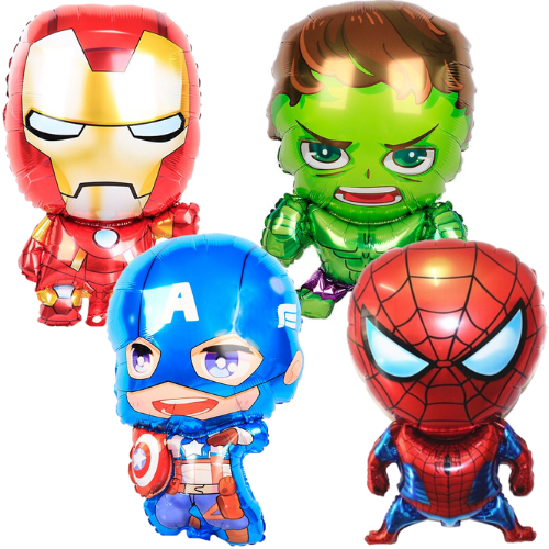 Balony foliowe Avengers Marvel Spiderman Spidey Hulk Kapitan Ameryka Iron Man – zestaw 4 szt.