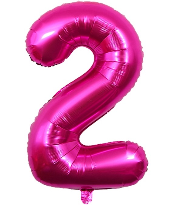 BALON FOLIOWY CYFRA 2 RÓŻOWA 100cm