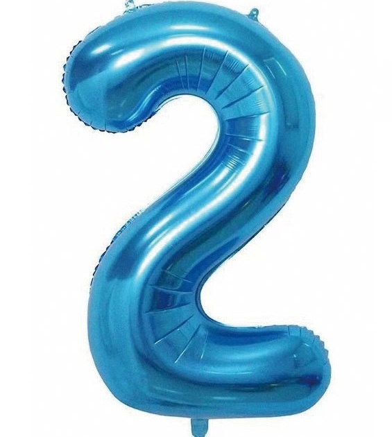 BALON FOLIOWY CYFRA 2 NIEBIESKA 100cm