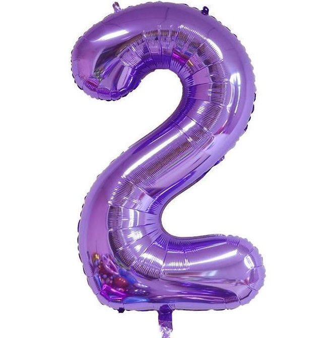 BALON FOLIOWY CYFRA 2 FIOLETOWA 100cm