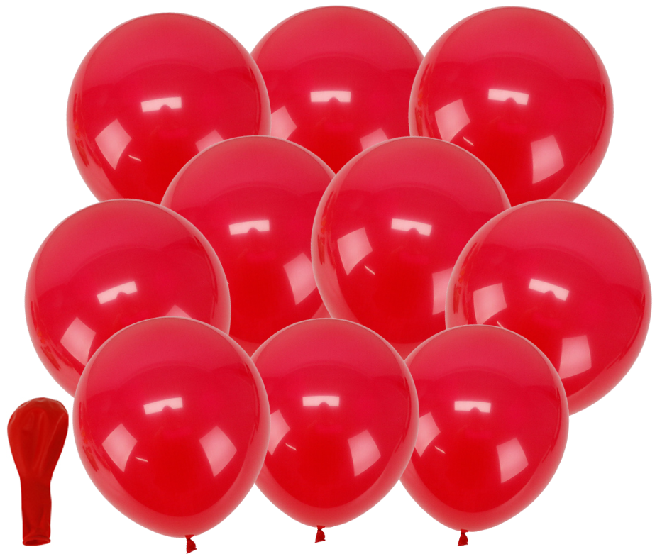Balon lateksowe czerwone 10szt. gumowe 25cm