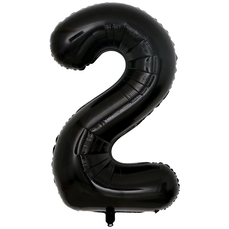 BALON FOLIOWY CYFRA 2 CZARNA 100cm