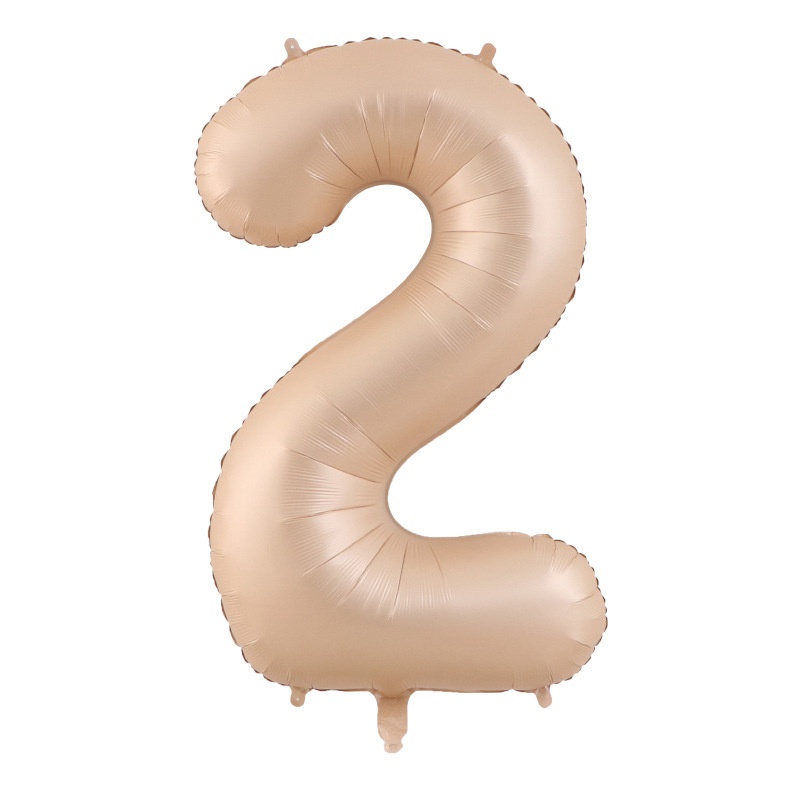 BALON FOLIOWY CYFRA 2 BEŻOWA 100cm