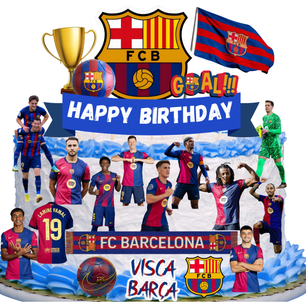 Opłatek na tort FC Barcelona 17el. piłka nożna FCB