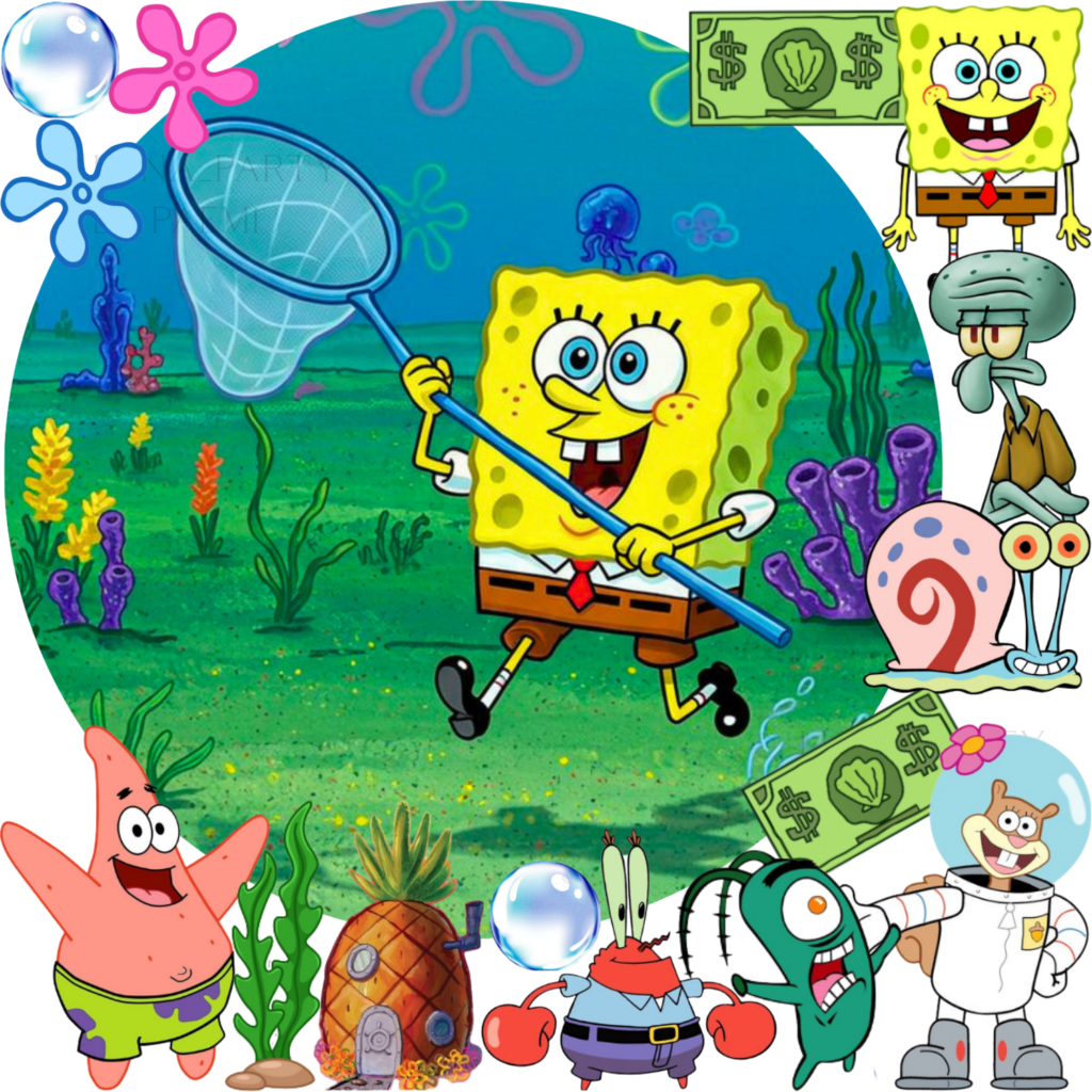 Opłatek na tort Spongebob 16el. Squarepants Kanciastoporty Patryk