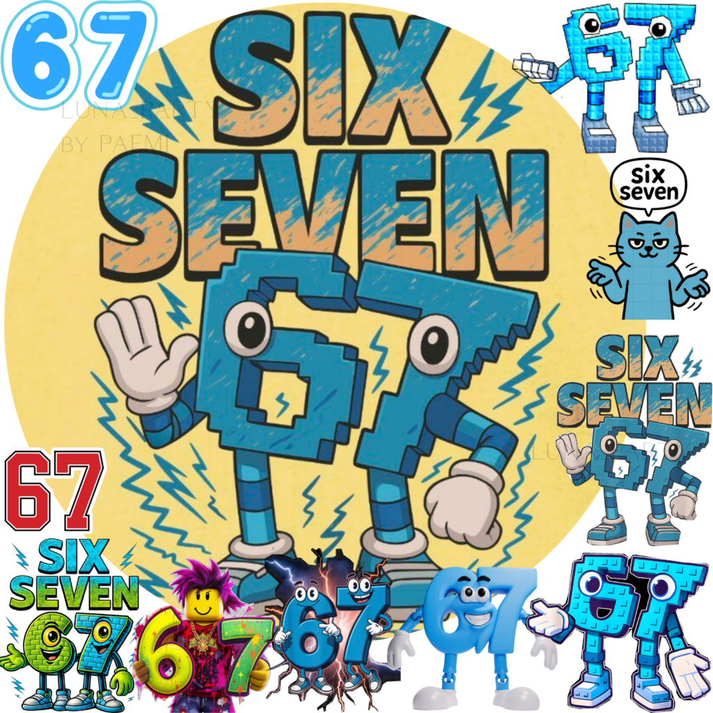 Opłatek na tort 67 Six Seven Brainrot 12el.