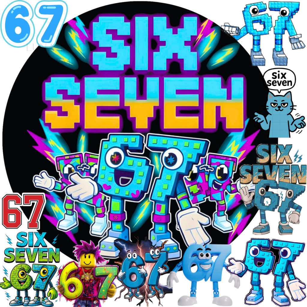 Opłatek na tort 67 Six Seven Brainrot 12el.