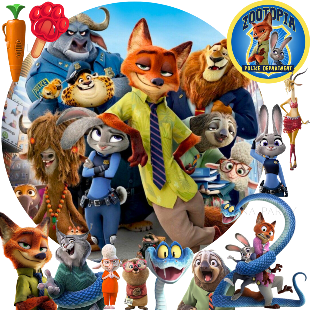 Opłatek na tort Zwierzogród Zootopia 13el.