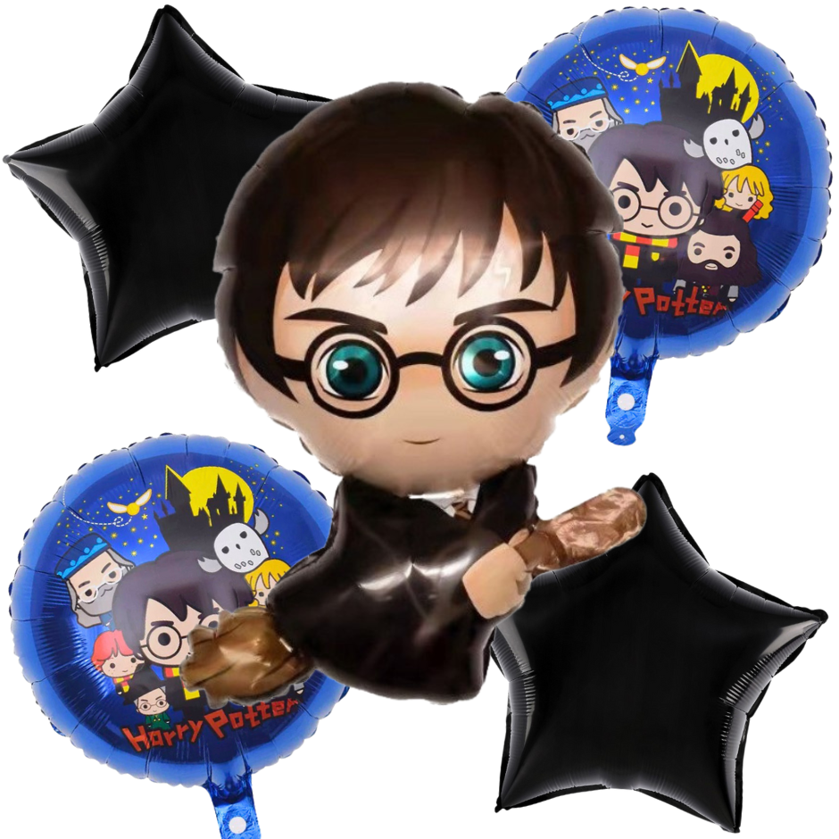 Balony foliowe Harry Potter 5szt. zestaw urodziny Hogwart